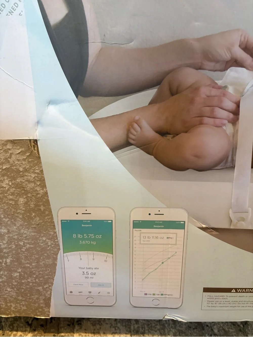 Hatch Grow Smart Baby Changing Pad & Scale White Open Box